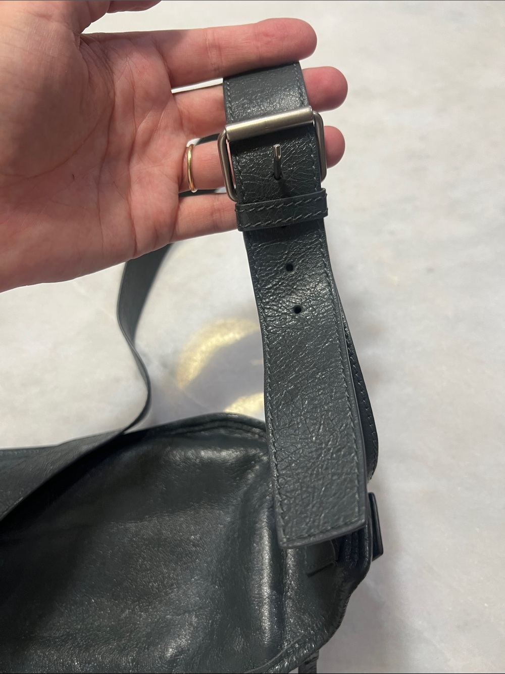 Balenciaga gray Leather Belt Bag with Silver Hardware - Picture 6 of 7